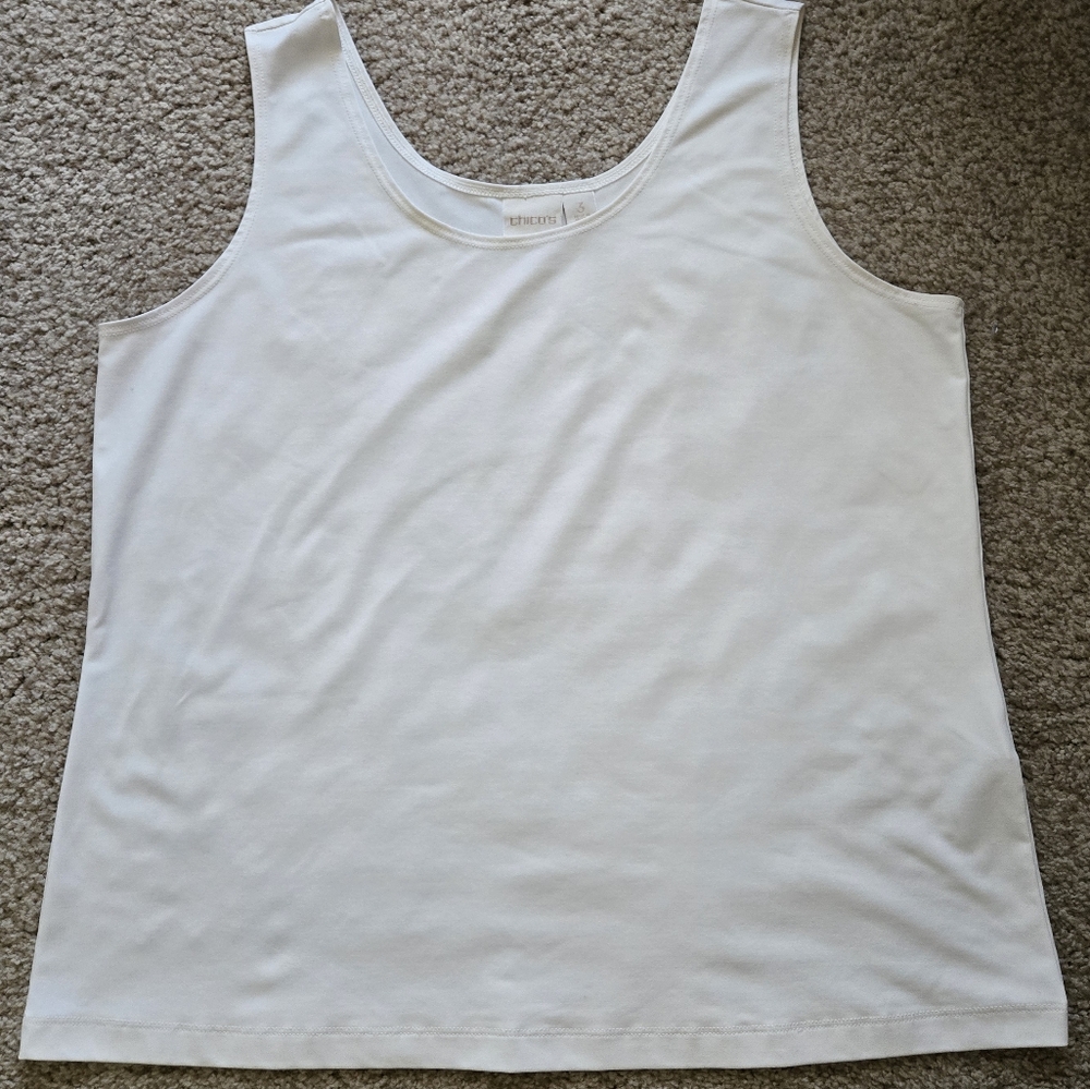 Chico's Classic Microfiber Tank Top - Cream/Off White Sz 3 (US Sz 16)